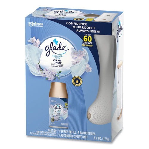 Glade® Automatic Air Freshener Starter Kit, Spray Unit And Refill, Clean Linen, 6.2 Oz freeshipping - TVN Wholesale