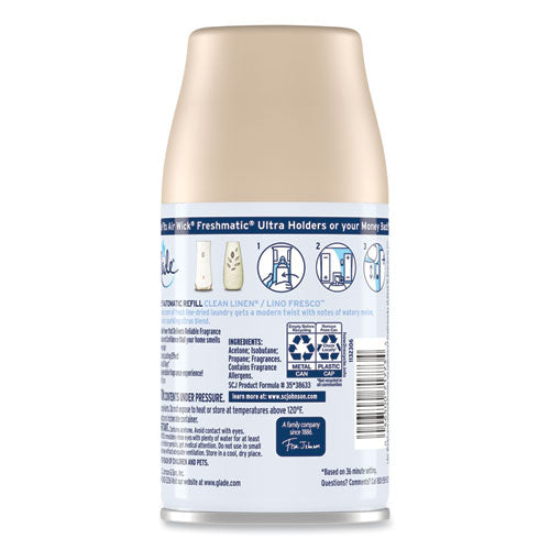 Glade® Automatic Air Freshener, Clean Linen, 6.2 Oz, 6-carton freeshipping - TVN Wholesale