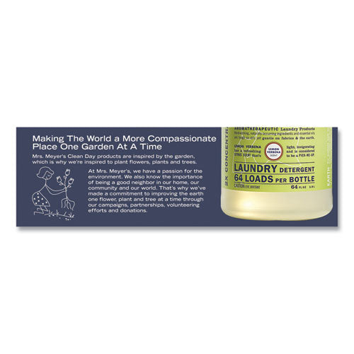 Mrs. Meyer's® Liquid Laundry Detergent, Lemon Verbena Scent, 64 Oz Bottle freeshipping - TVN Wholesale