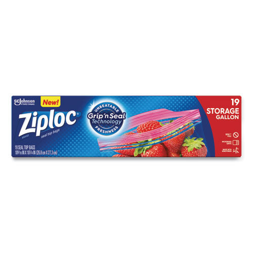 Ziploc® Double Zipper Storage Bags, 2 Gal, 1.75 Mil, 15" X 13", Clear, 100-carton freeshipping - TVN Wholesale