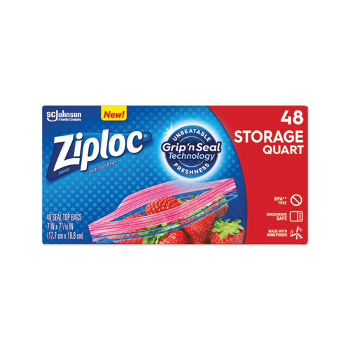 Ziploc® Double Zipper Storage Bags, 1 Qt, 1.75 Mil, 7" X 7.75", Clear, 500-box freeshipping - TVN Wholesale