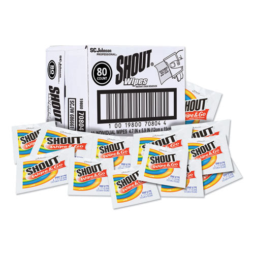 Shout® Wipe And Go Instant Stain Remover, 4.7 X 5.9, 80 Packets-carton freeshipping - TVN Wholesale