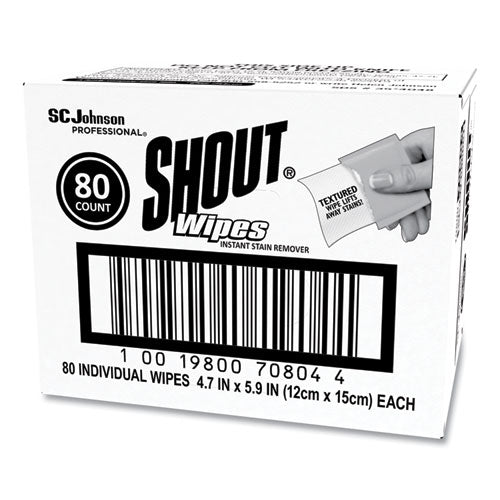 Shout® Wipe And Go Instant Stain Remover, 4.7 X 5.9, 80 Packets-carton freeshipping - TVN Wholesale