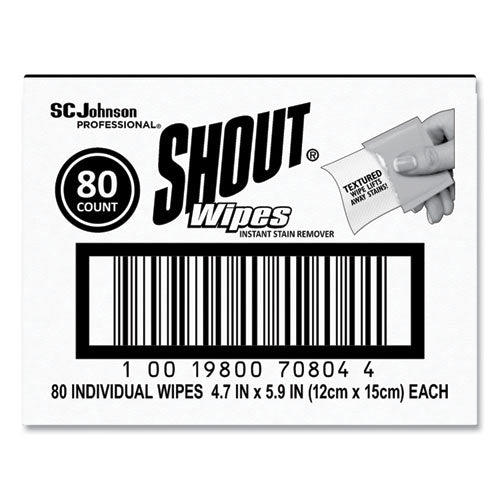 Shout® Wipe And Go Instant Stain Remover, 4.7 X 5.9, 80 Packets-carton freeshipping - TVN Wholesale