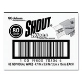 Shout® Wipe And Go Instant Stain Remover, 4.7 X 5.9, 80 Packets-carton freeshipping - TVN Wholesale