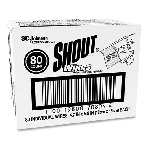 Shout® Wipe And Go Instant Stain Remover, 4.7 X 5.9, 80 Packets-carton freeshipping - TVN Wholesale