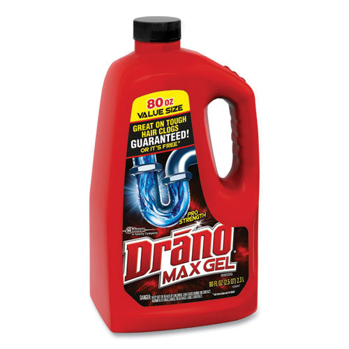 Drano® Max Gel Clog Remover, Bleach Scent, 80 Oz Bottle, 6-carton freeshipping - TVN Wholesale
