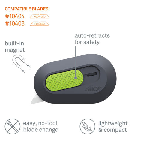 slice® Mini Cutters, Double Sided, Replaceable, Stainless Steel, Gray, Green freeshipping - TVN Wholesale