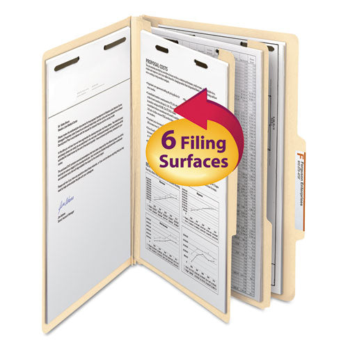 Smead® Manila Four- And Six-section Top Tab Classification Folders, 2 Dividers, Legal Size, Manila, 10-box freeshipping - TVN Wholesale