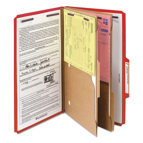 Smead® 6-section Pressboard Top Tab Pocket-style Classification Folders With Safeshield Fasteners, 2 Dividers, Legal, Red, 10-bx freeshipping - TVN Wholesale