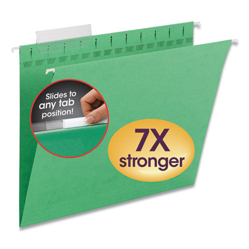 Smead® Tuff Hanging Folders With Easy Slide Tab, Letter Size, 1-3-cut Tab, Green, 18-box freeshipping - TVN Wholesale