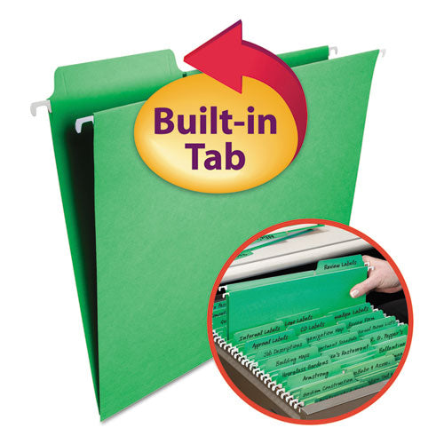 Smead® Fastab Hanging Folders, Letter Size, 1-3-cut Tab, Green, 20-box freeshipping - TVN Wholesale