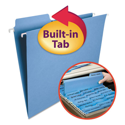 Smead® Fastab Hanging Folders, Letter Size, 1-3-cut Tab, Blue, 20-box freeshipping - TVN Wholesale
