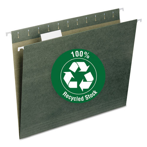 Smead® 100% Recycled Hanging File Folders, Letter Size, 1-5-cut Tab, Standard Green, 25-box freeshipping - TVN Wholesale