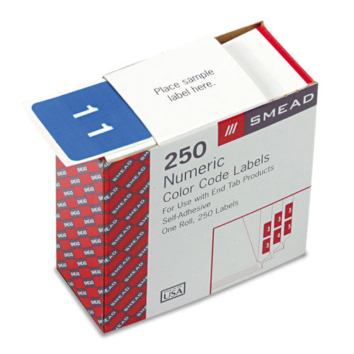 Smead® Numerical End Tab File Folder Labels, 1, 1.5 X 1.5, Light Blue, 250-roll freeshipping - TVN Wholesale
