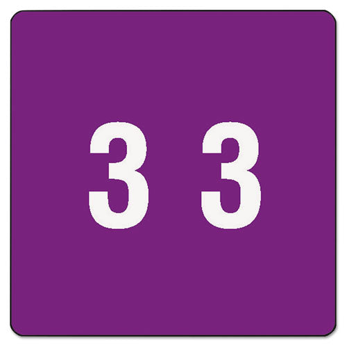 Smead® Numerical End Tab File Folder Labels, 3, 1.5 X 1.5, Purple, 250-roll freeshipping - TVN Wholesale