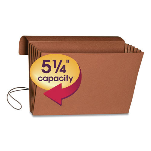 Smead® Extra-wide Expanding Wallets W- Elastic Cord, 5.25" Expansion, 1 Section, Legal Size, Redrope freeshipping - TVN Wholesale