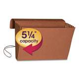 Smead® Extra-wide Expanding Wallets W- Elastic Cord, 5.25" Expansion, 1 Section, Legal Size, Redrope freeshipping - TVN Wholesale