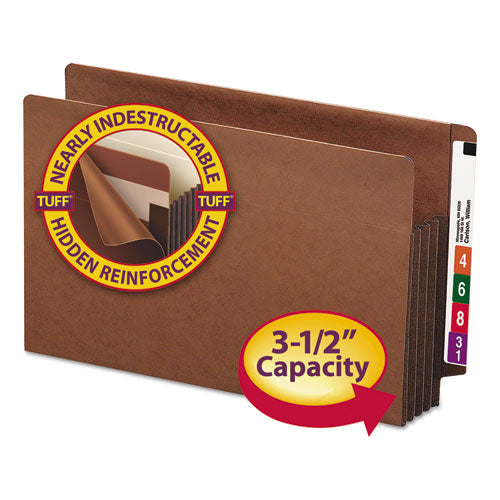 Smead® Heavy-duty Redrope End Tab Tuff Pockets, 3.5" Expansion, Legal Size, Redrope, 10-box freeshipping - TVN Wholesale