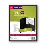 Smead® Poly Two-pocket Folder With Snap Closure Security Pocket, 100-sheet Capacity, 11 X 8.5, Black, 5-pack freeshipping - TVN Wholesale