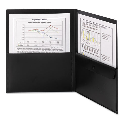 Smead® Poly Two-pocket Folder With Security Pocket, 11 X 8 1-2, Blue, 5-pack freeshipping - TVN Wholesale