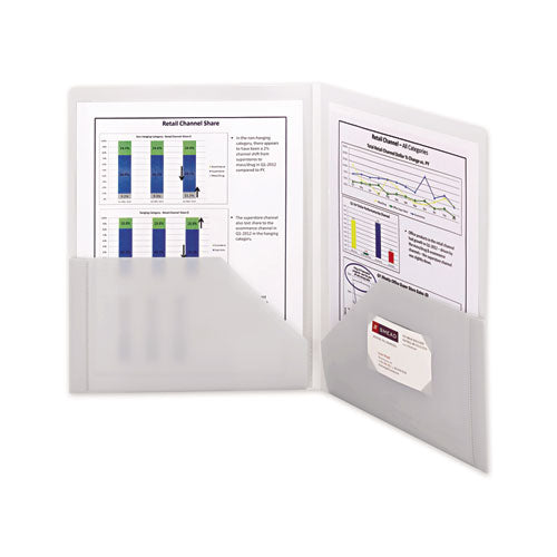 Smead® Frame View Poly Two-pocket Folder, 100-sheet Capacity, 11 X 8.5, Clear-oyster, 5-pack freeshipping - TVN Wholesale