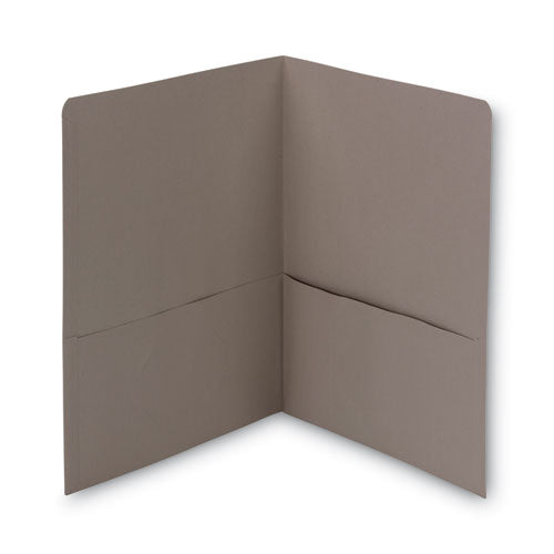 Smead® Two-pocket Folder, Embossed Leather Grain Paper, Gray, 25-box freeshipping - TVN Wholesale