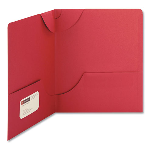 Smead® Lockit Two-pocket Folder, Textured Paper, 100-sheet Capacity, 11 X 8.5, Red, 25-box freeshipping - TVN Wholesale