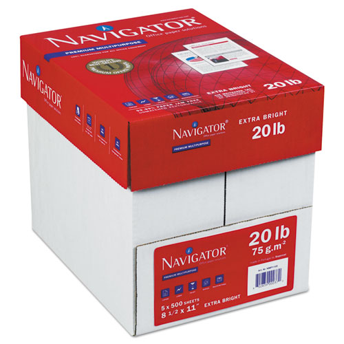 Navigator® Premium Multipurpose Copy Paper, 97 Bright, 24 Lb, 8.5 X 11, White, 500 Sheets-ream, 10 Reams-carton freeshipping - TVN Wholesale