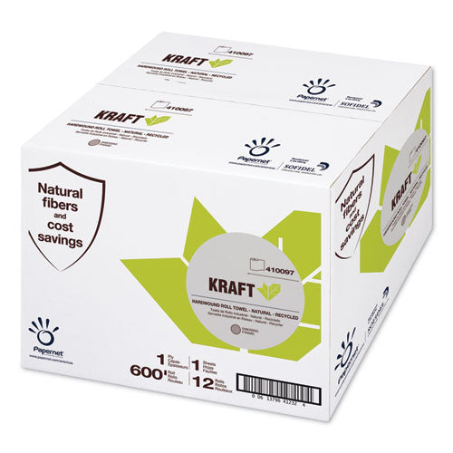 Papernet® Heavenly Soft Hardwound Paper Towel, Kraft, 7.8" X 600 Ft, Brown, 12 Rolls-carton freeshipping - TVN Wholesale