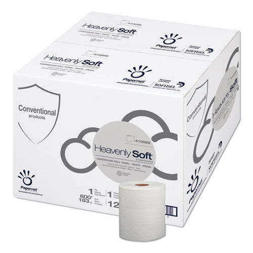 Papernet® Heavenly Soft Hardwound Paper Towel, Standard, 7.8" X 600 Ft, White, 12 Rolls-carton freeshipping - TVN Wholesale