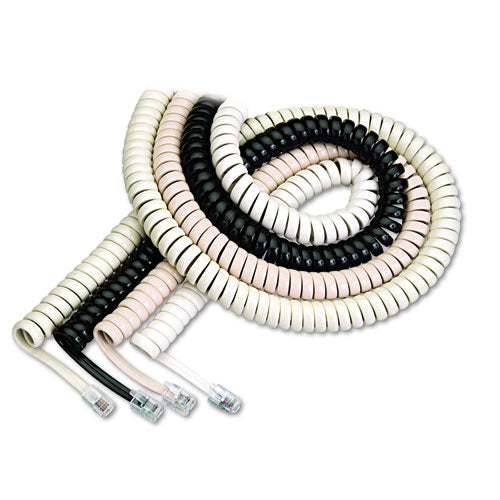 Softalk® Coiled Phone Cord, Plug-plug, 25 Ft., Black freeshipping - TVN Wholesale