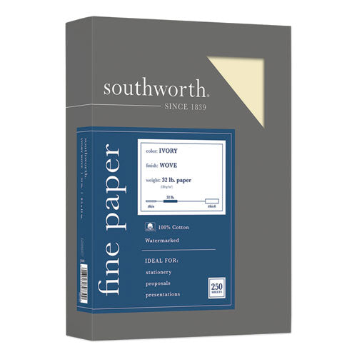 Southworth® 100% Cotton Business Paper, 32 Lb, 8.5 X 11, Ivory, 250-pack freeshipping - TVN Wholesale