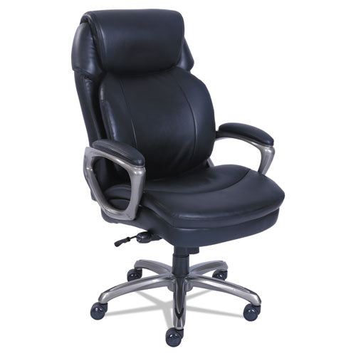 SertaPedic® Cosset Big And Tall Executive Chair, Supports Up To 400 Lb, 19" To 22" Seat Height, Black Seat-back, Slate Base freeshipping - TVN Wholesale