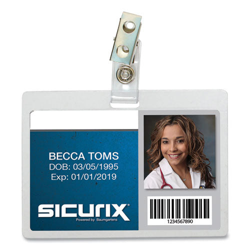 SICURIX® Self Laminating Badge Holder, Horizontal, 3.5 X 2.25, Clear, 25-pack freeshipping - TVN Wholesale