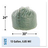 Stout® by Envision™ Ecosafe-6400 Bags, 13 Gal, 0.85 Mil, 24" X 30", Green, 45-box freeshipping - TVN Wholesale