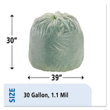Stout® by Envision™ Ecosafe-6400 Bags, 30 Gal, 1.1 Mil, 30" X 39", Green, 48-box freeshipping - TVN Wholesale