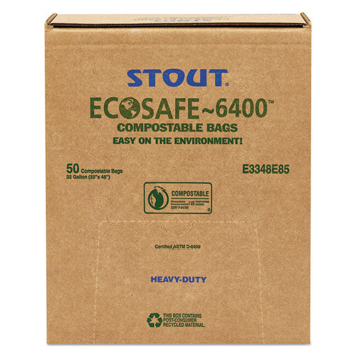 Stout® by Envision™ Ecosafe-6400 Bags, 32 Gal, 0.85 Mil, 33" X 48", Green, 50-box freeshipping - TVN Wholesale