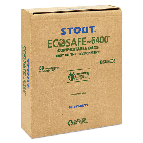 Stout® by Envision™ Ecosafe-6400 Bags, 32 Gal, 0.85 Mil, 33" X 48", Green, 50-box freeshipping - TVN Wholesale