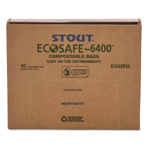 Stout® by Envision™ Ecosafe-6400 Bags, 48 Gal, 0.85 Mil, 42" X 48", Green, 40-box freeshipping - TVN Wholesale