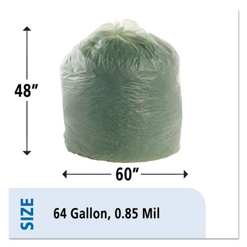 Stout® by Envision™ Ecosafe-6400 Bags, 64 Gal, 0.85 Mil, 48" X 60", Green, 30-box freeshipping - TVN Wholesale
