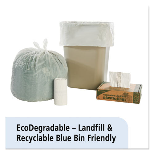 Stout® by Envision™ Controlled Life-cycle Plastic Trash Bags, 13 Gal, 0.7 Mil, 24" X 30", White, 120-box freeshipping - TVN Wholesale