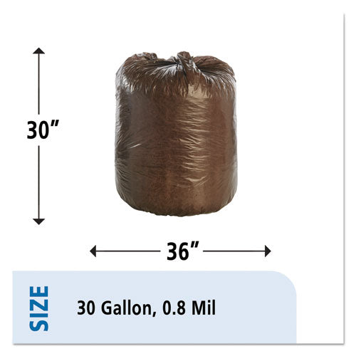Stout® by Envision™ Controlled Life-cycle Plastic Trash Bags, 30 Gal, 0.8 Mil, 30" X 36", Brown, 60-box freeshipping - TVN Wholesale
