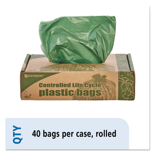 Stout® by Envision™ Controlled Life-cycle Plastic Trash Bags, 33 Gal, 1.1 Mil, 33" X 40", Green, 40-box freeshipping - TVN Wholesale