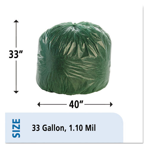 Stout® by Envision™ Controlled Life-cycle Plastic Trash Bags, 33 Gal, 1.1 Mil, 33" X 40", Green, 40-box freeshipping - TVN Wholesale