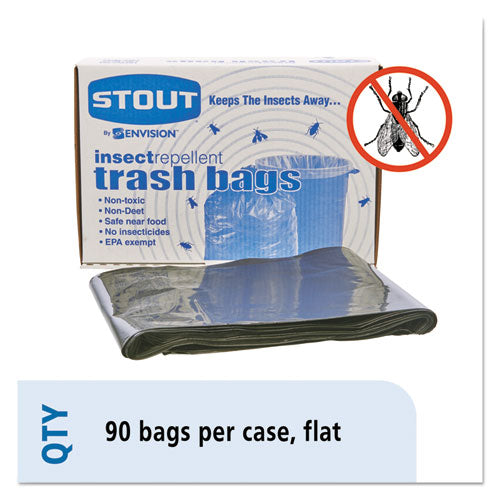 Stout® by Envision™ Insect-repellent Trash Bags, 30 Gal, 2 Mil, 33" X 40", Black, 90-box freeshipping - TVN Wholesale