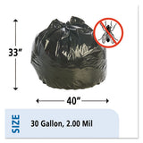 Stout® by Envision™ Insect-repellent Trash Bags, 30 Gal, 2 Mil, 33" X 40", Black, 90-box freeshipping - TVN Wholesale