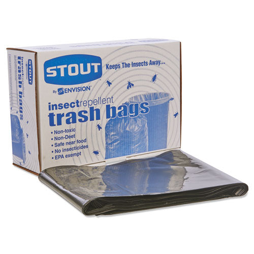 Stout® by Envision™ Insect-repellent Trash Bags, 55 Gal, 2 Mil, 37" X 52", Black, 65-box freeshipping - TVN Wholesale