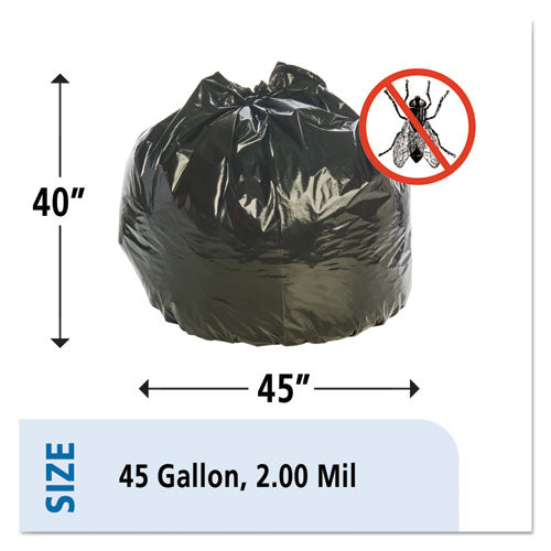 Stout® by Envision™ Insect-repellent Trash Bags, 45 Gal, 2 Mil, 40" X 45", Black, 65-box freeshipping - TVN Wholesale