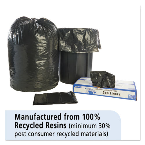 Stout® by Envision™ Total Recycled Content Plastic Trash Bags, 60 Gal, 1.5 Mil, 38" X 60", Brown-black, 100-carton freeshipping - TVN Wholesale